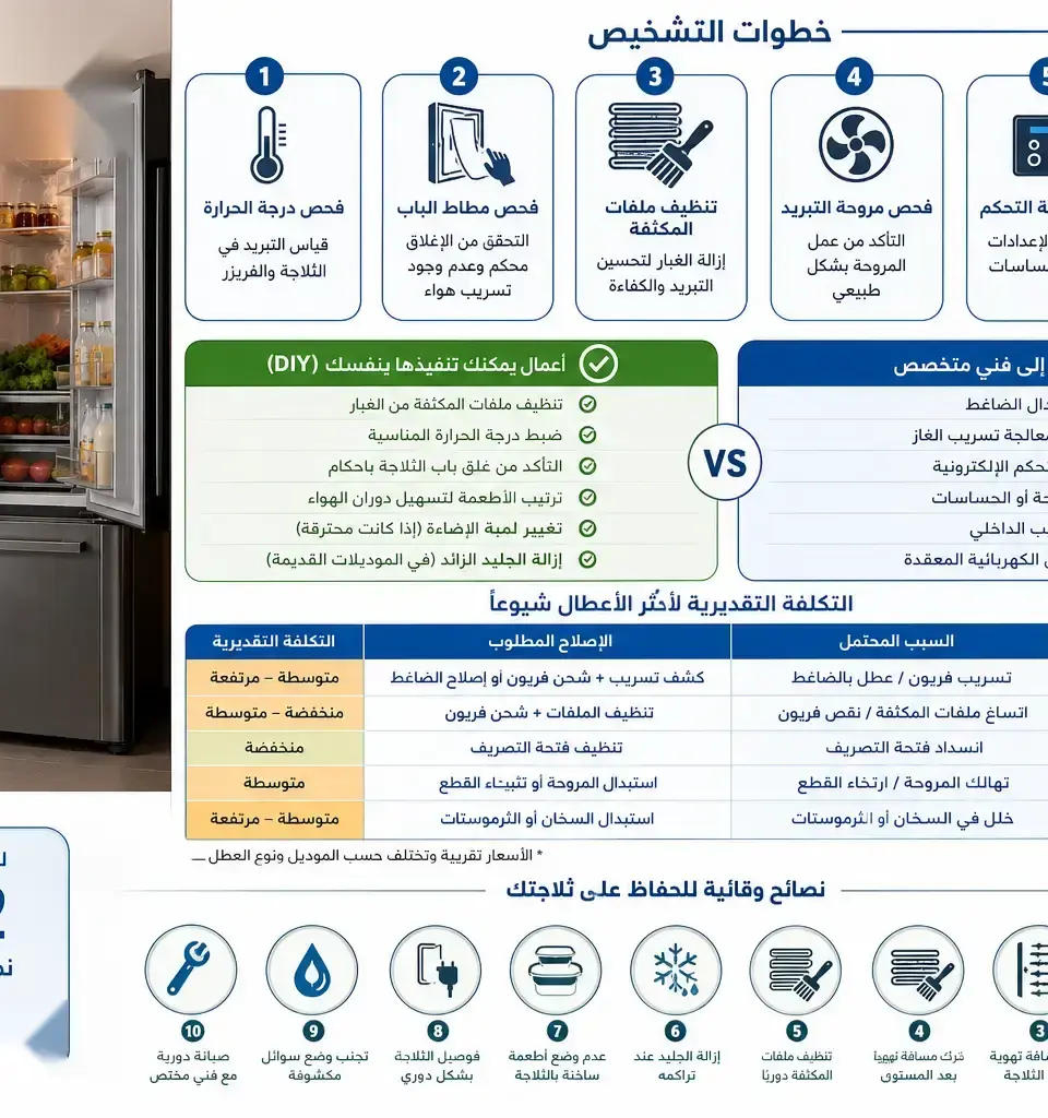 6 خطوات تشخيص ذاتي لثلاجة وستنجهاوس لا تبرد